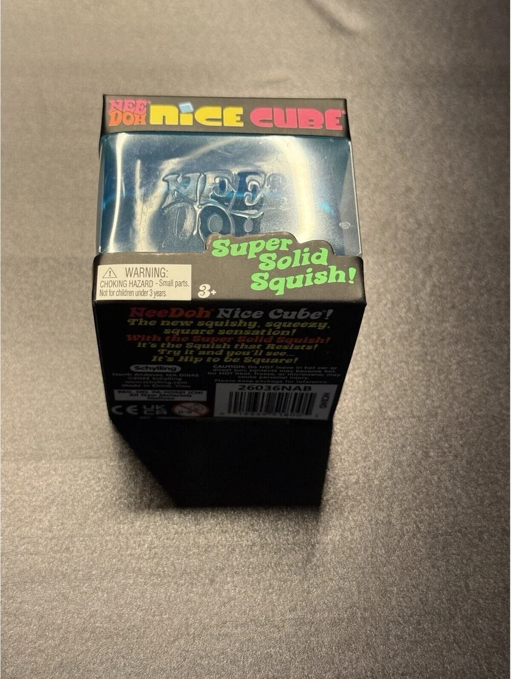 NeeDoh NICE CUBE Super Solid Squish ~ BLUE Sensory Squishy Toy NEW